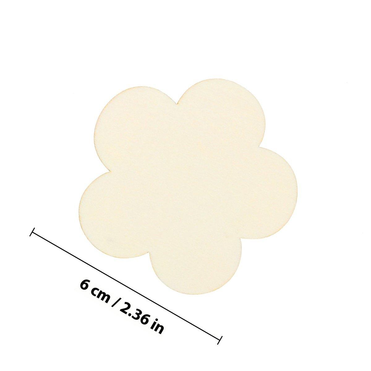 

10Pcs Wooden Plum Flower Decoration Chips Unfinished Wood Cutouts for DIY Crafts Party Decorations Wood Chips for Crafts бежевий