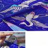 100x75cm Chinese Style Handmade Silk Satin Fabric Cheongsam Stage Embroidered Tissue Paper Crane Pattern Dress Material