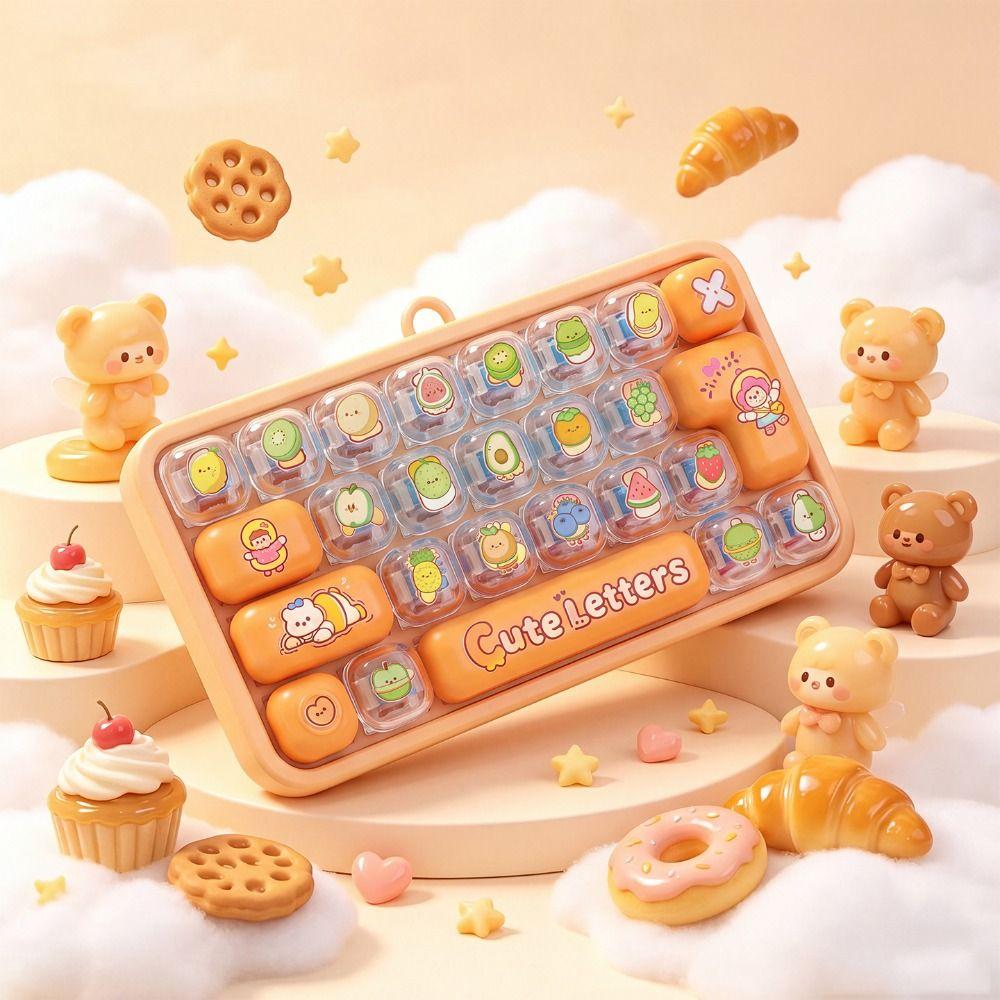 26-Tasten Mini-Tastatur Anhänger Transparente Zweifarbige Tastatur Schlüsselanhänger Kinder Tasche