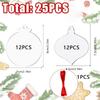 25PCS Clear Christmas Ornament Blanks Unbreakable Acrylic Hanging Decorations for Custom Holiday Crafts
