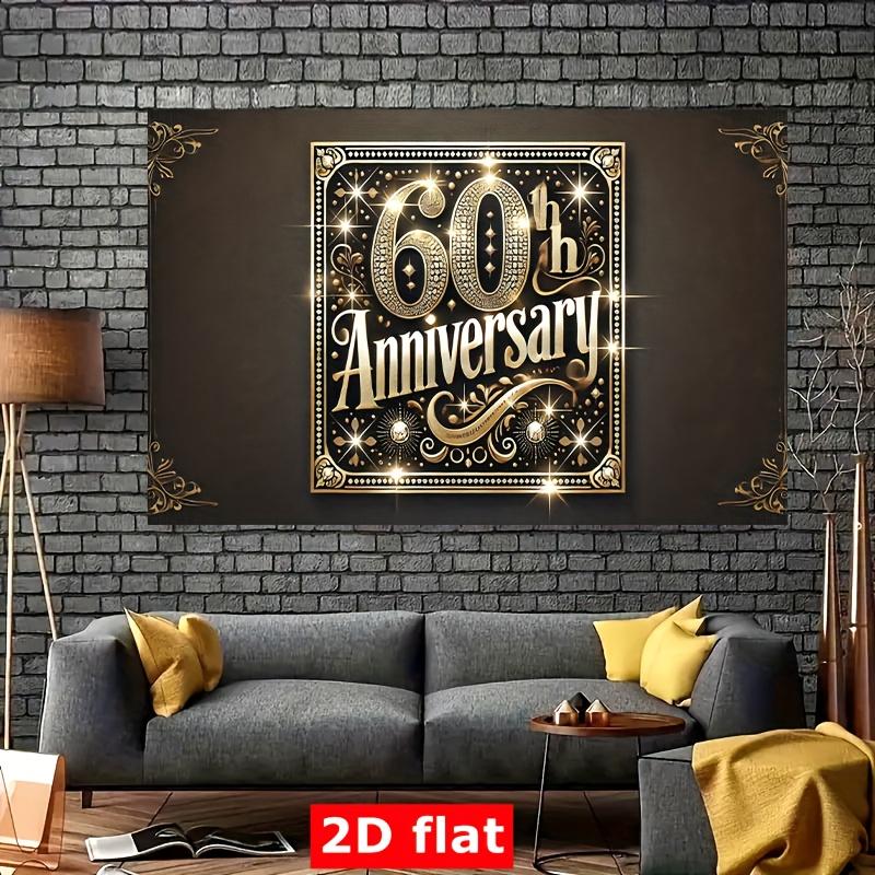 A 2D flat item used to celebrate the 60th anniversary celebration, made of polyester fiber, party banner