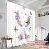 2pcs 2D flat printing Scene Curtains Psychology Butterfly Floral Polyester Without Electricity Festive Wall Decor for Indoor