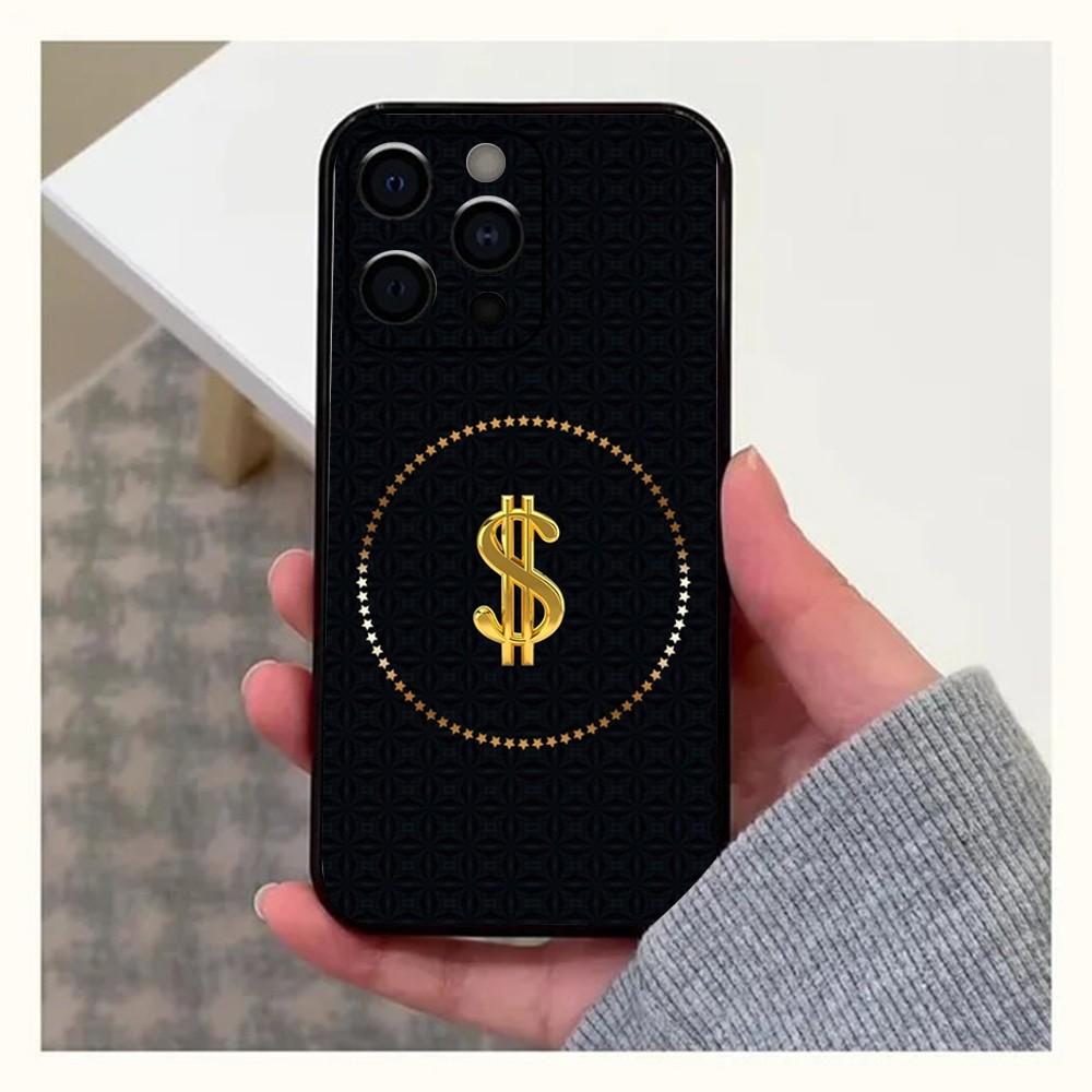 Money Gold Cash Art Design Phone Case For Apple iPhone 15,14,13,12,11,Pro,X,XS,Max,XR,Plus,Mini Soft Black Cover
