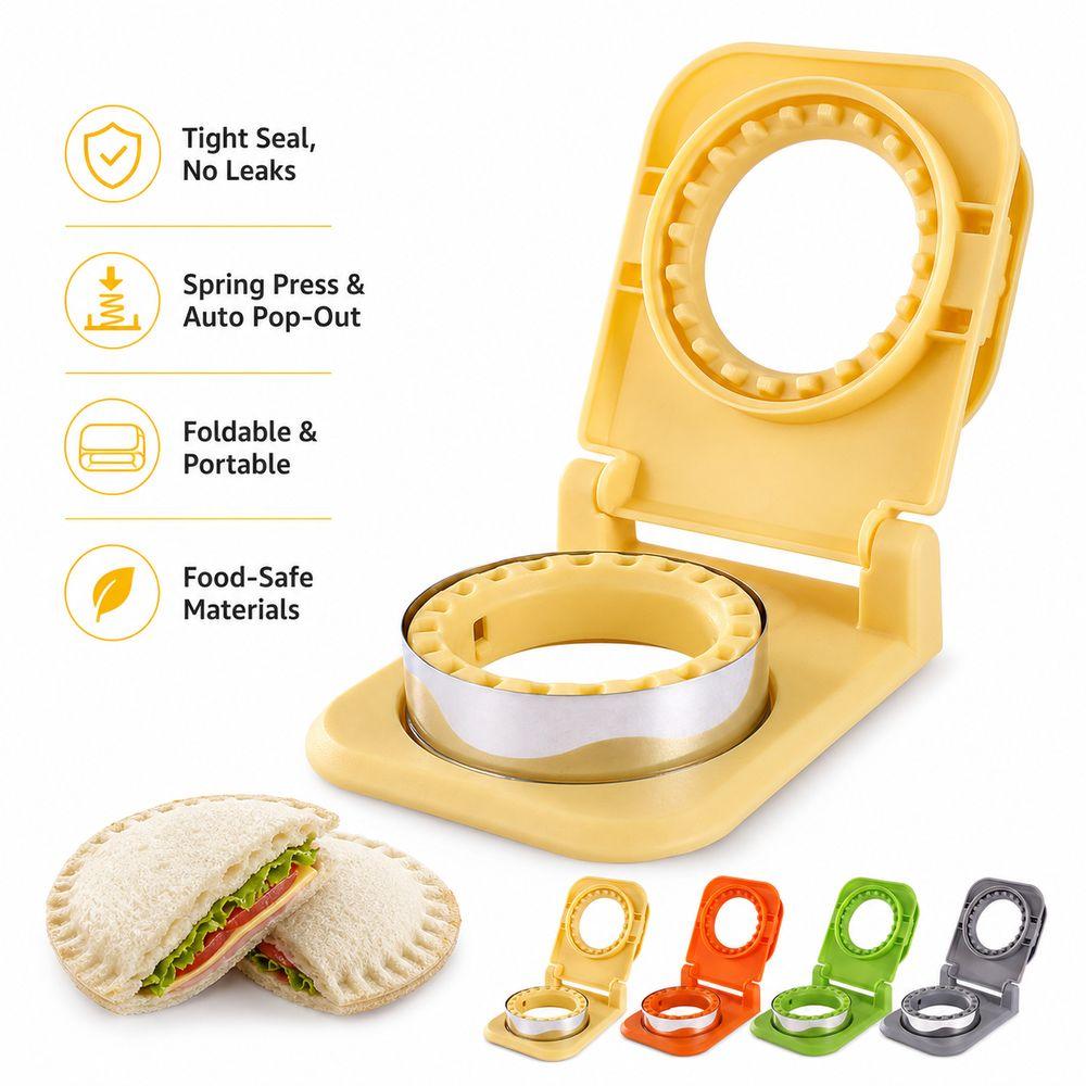Stainless Steel DIY Sandwich Cutters Mould Sealer Flip Cookie Cutter Kitchen Baking