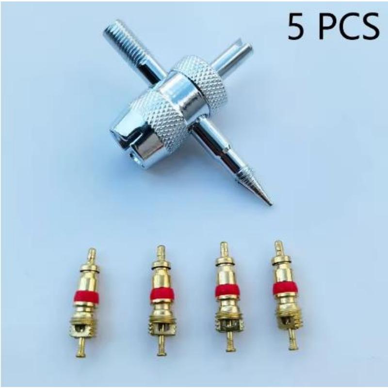 Drei-Paket Autoreifen Ventilkernschlüssel-Set, Vier-in-Eins-Ventilreparatur-, Installations- und Demontagewerkzeuge, Schlüssel für Elektrofahrzeuge