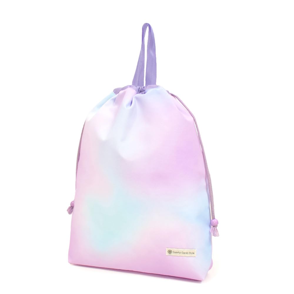 

COLORFUL CANDY STYLE Drawstring Bag Large Water-Repellent No-Iron Aurora Color Lightweight Stain-Resistant Wrinkle Prevention Girls NL603700-a