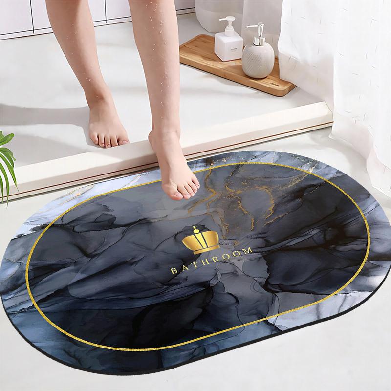 Luxus Einfache Kieselgur Badematte Badewannenrand Rutschfest Feuchtigkeitsableitend Matte Badezimmertür Teppich Langlebig Langlebig 50 * 80Cm gray