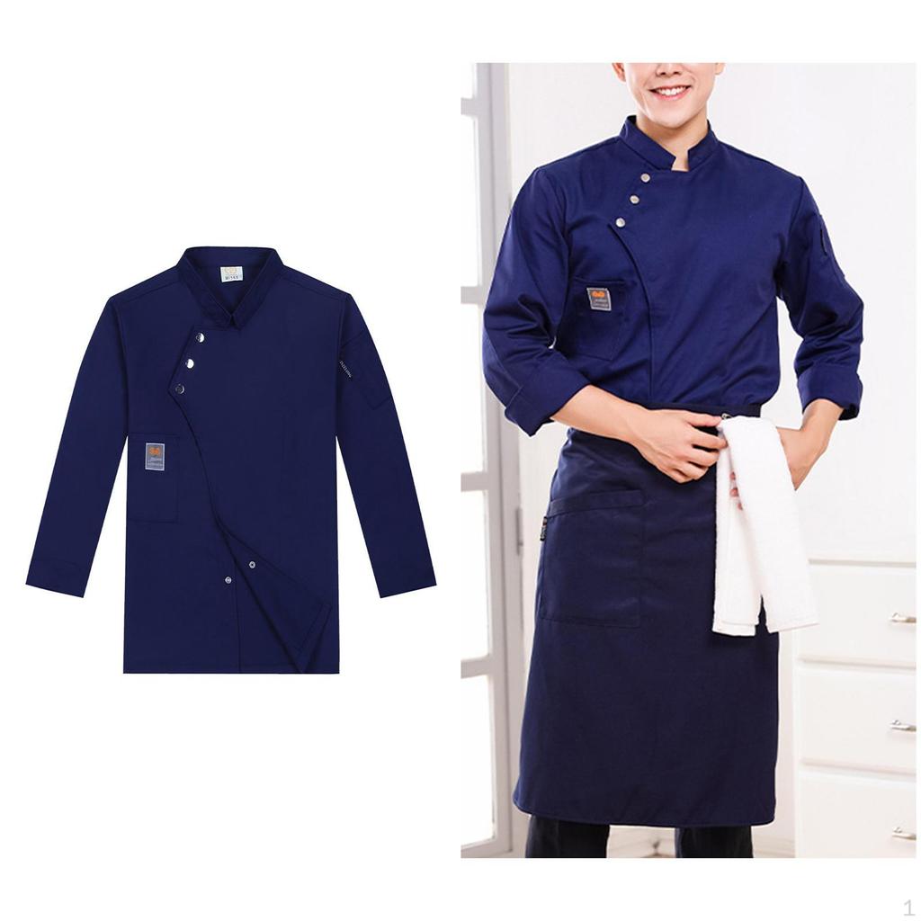 Chef Coat Clothing with Pocket Breathable Catering Waiter Apparel Cooker Classic Uniform for