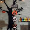 Wooden Halloween Pumpkin Ghost Plaque Skeleton Bat Ghost Happy Halloween Decorations  Home Decor