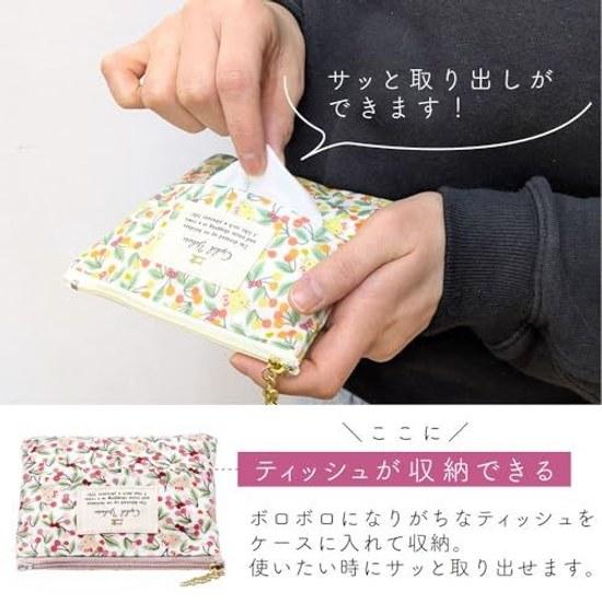 Tissue pouch Sanrio character small floral pattern Liberty print mini cosmetic slim compact made Japan (My Melody Melodies Party purple)