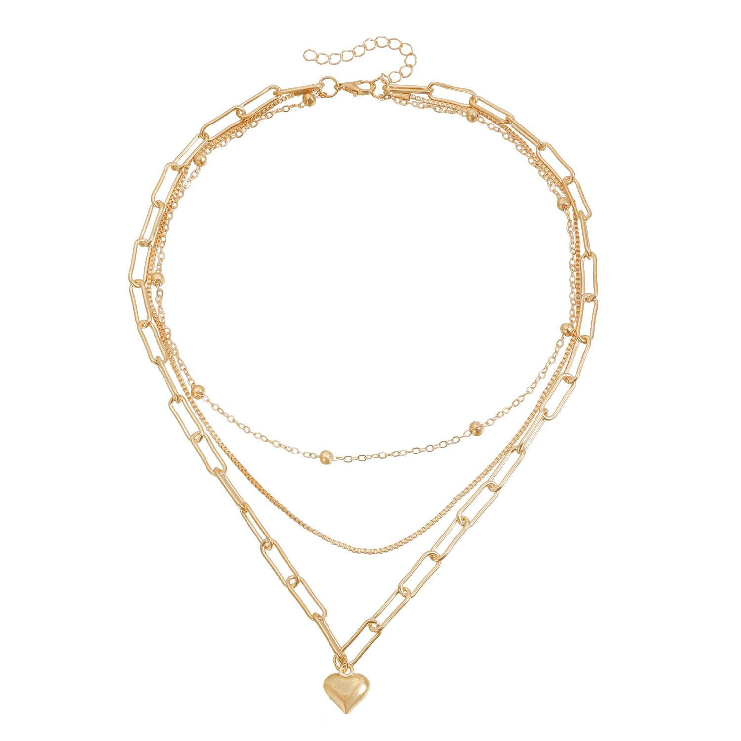 

Literary and retro love necklace Fashion street shot short ins design sense Premium collarbone золотой