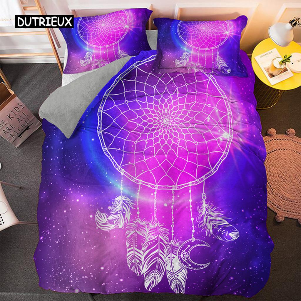 Psychedelic Bohemian Dreamcatcher Bedding Set Single King Queen Size Duvet Cover With