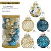 42pcs Electroplated Shiny Christmas Tree Baubles - Creative Hanging Ornaments for Festive Decoration