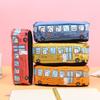 Creative School Supplies Large Capacity Canvas Pen Bag Pencil Bag School Bus Shape Pencil Case