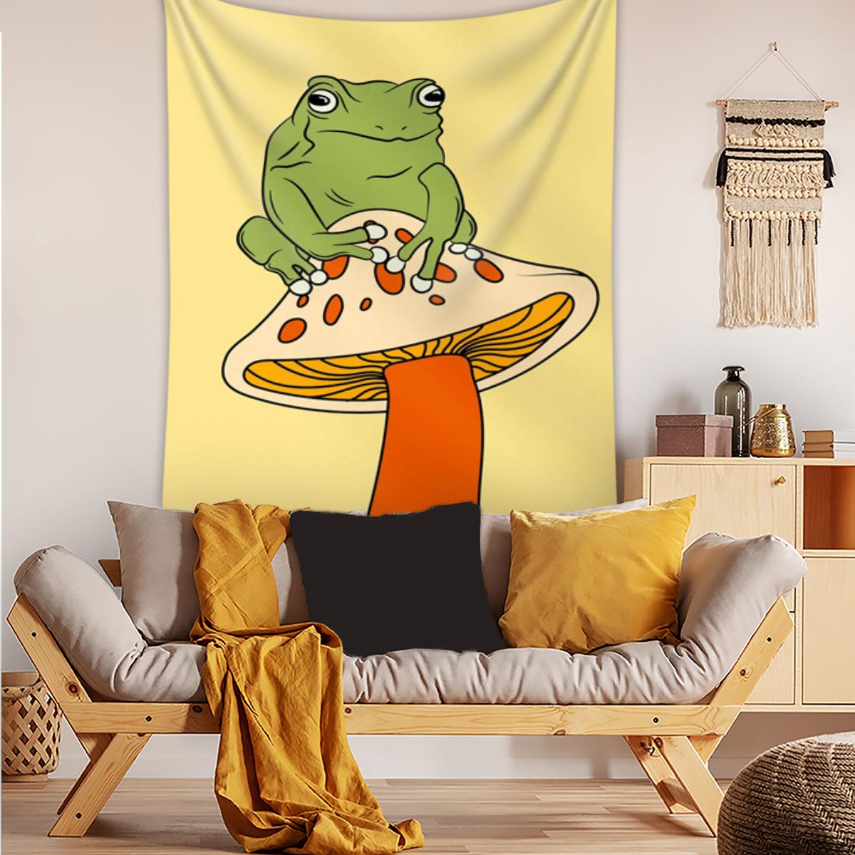 

Cartoon frog mushroom wall tapestry for home decoration Room bedhead decoration Wall tapestry Rugroom decor aesthetic 74x94cm(29x37in)
