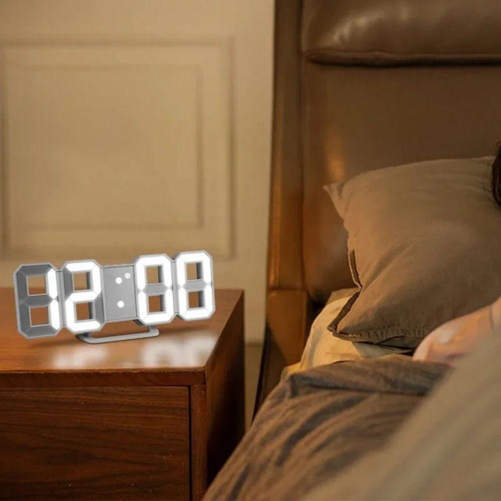 Electronic 3D Digital Alarm Clock Luminous Wall Hanging Clock Multi-function LED Desk Clock  Garden