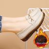 Women Moccasins Driving Shoes Comfort Flats Nurse Loafers Minimalist White Shoes for Mother Winter Warm