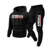 European & American Style Unisex Hoodie Set: Seasonal Plus Velvet Printed Sweatshirt for Sport & Casual Wear