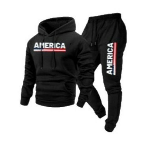 European & American Style Unisex Hoodie Set: Seasonal Plus Velvet Printed Sweatshirt for Sport & Casual Wear