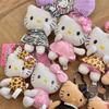 NEW styles Hello Kitty black leopard Plush Toy Keychain Sanrio Stuffed Toy Kitten Anime Stuffed Animals Pendant Girly Bag Charm