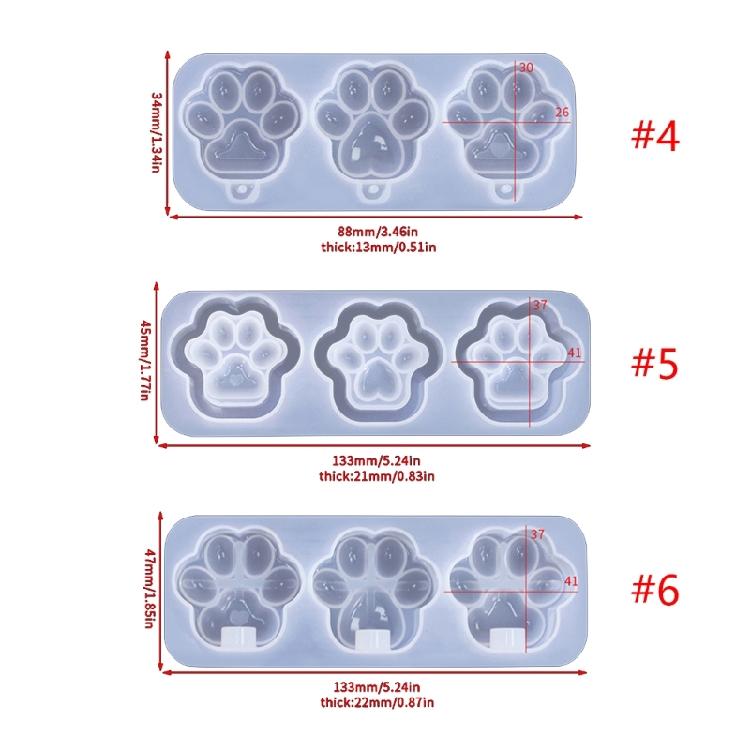 Cat Paw Silicone Mold Pendant Epoxy Resin Casting Mould Keychain Jewelry Making