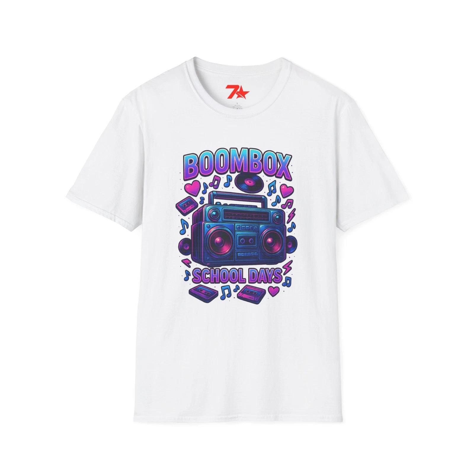 

Boom Box from back in the day. Nostalgic Unisex Softstyle T shirt XL