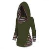 Tribal Geometric Stripe Splicing Hooded Knitted Long Sleeve Button Top Casual Ethnic Sweater Women