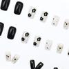 High-End Black & White Floral Nail Stickers - 24 Versatile Pieces, Simple & Trendy