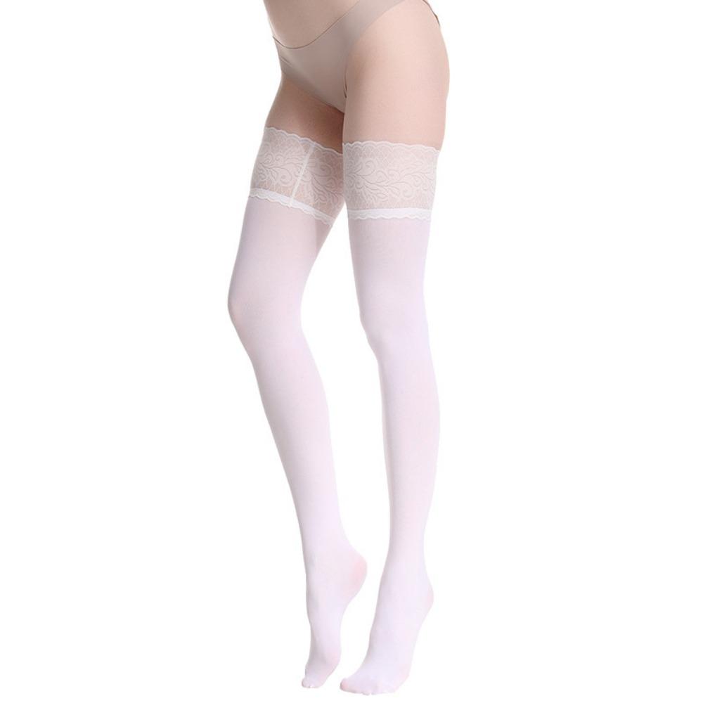 80D Velvet Stockings Spring and Autumn Women's Thigh Socks Sexy Lace Knee Socks Non-slip Cross-border