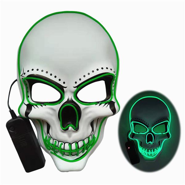 Halloween Skeleton LED Mask Glow Scary EL-Wire Mask Light Up Cosplay ...