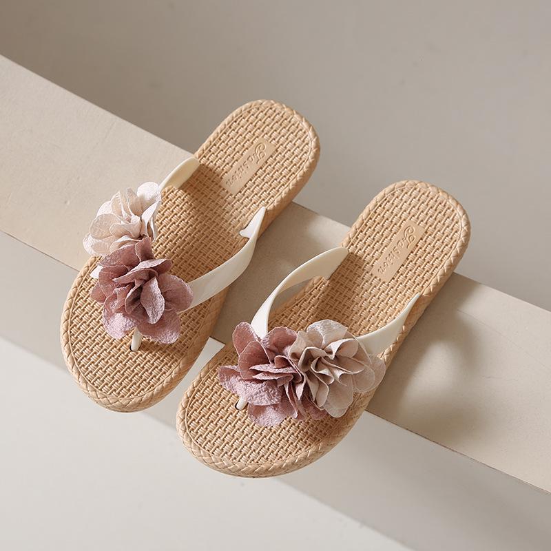 Fairy Style Women's Flower Flip-Flops - Summer Sandals for Skirts, Casual Wear & Beach Outings