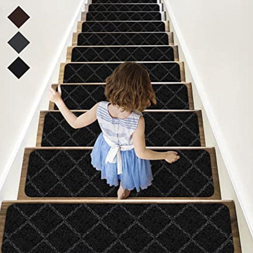 Self Adhesive Stair Treads Non Slip Stair Carpet Strips Reusable Stair Mats Rugs  for Pet