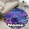 Custom Name Personalized Kpop Demon Hunter Print Round Rug, Versatile Home Decor Carpet, for Playroom, Apartment, Balcony, Entryway, Hallway Gift