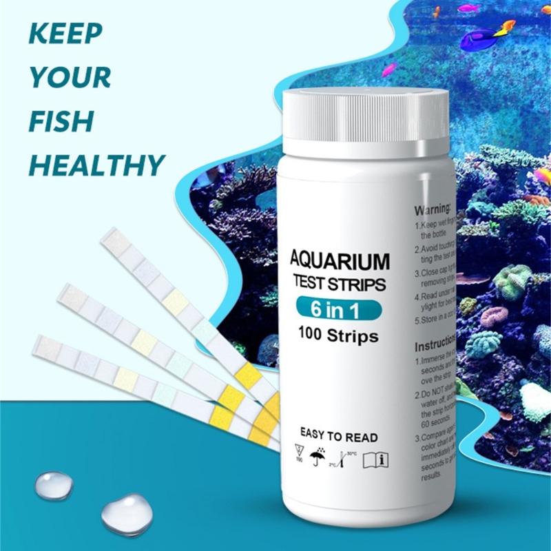 100PCS Aquarium Testing Set for Freshwater Saltwater Pond Test Strips for Fish Tank Testing PH Nitrites Alkalinity