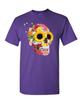 Sonnenblumen Zuckerschädel T-Shirt Tag der Toten Calavera Mexiko Herren T-Shirt