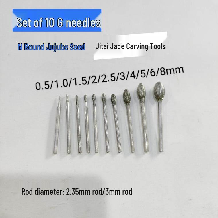 Diamond Jade Carving Tool Set: Polishing & Grinding Needles for Stone