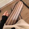 Spring-Summer Thin Gray Stockings for Women - Retro Side Lace Vertical Striped Pantyhose, Sexy Jacquard Black Silk & JK-style White Silk