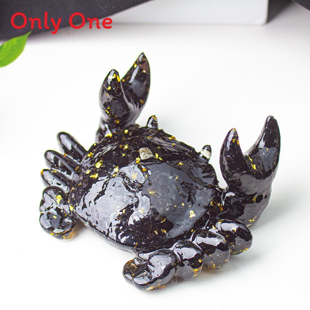 Natural Quartz Crystal Resin Crab Pen Stand With Unique Artistic Design For Giftgiving