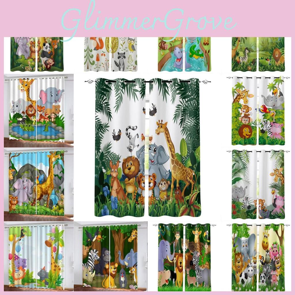 Forest Zoo Curtain Cartoon Children 3d Digital Printing Curtain Lightblocking