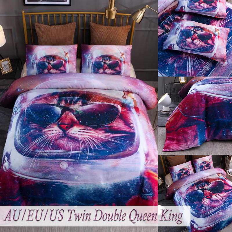 Space Cat Duvet Cover Set Breathable Kids Bedding With Pillowcases Eu Au Us Twin Queen King At Affordable S Free Real Reviews Photos Joom Space Cat Duvet Cover Set, Space Bedding King