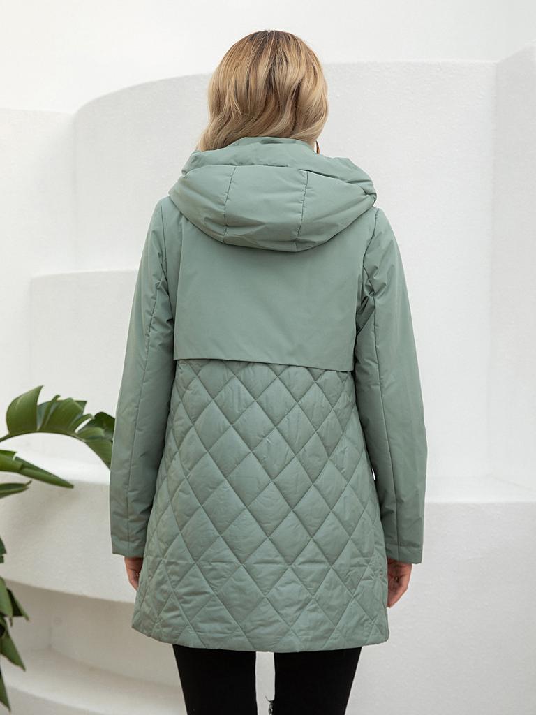 Cinemore New women's jacket spring High-Quality Mid-Length  Women coat Stitching Hooded Design Windproof Casual parkas 8226