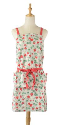 Friends Hill Short Beige Apron, Flowberry,