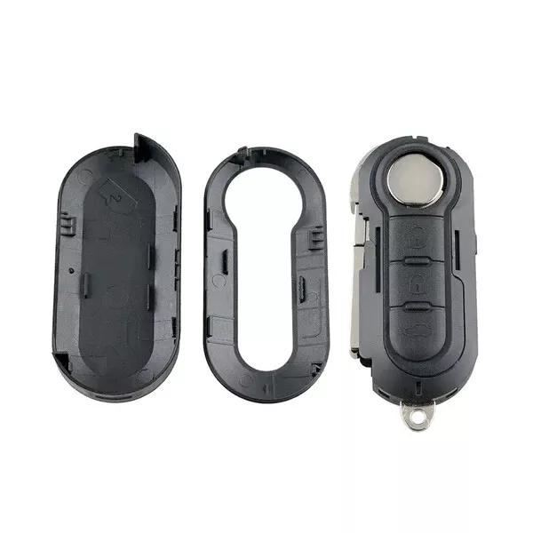 Key Shell 3 Button Compatible with Fiat 500 Panda Ducato Bravo Stilo Brava, Peugeot Boxer & Citroen Nemo