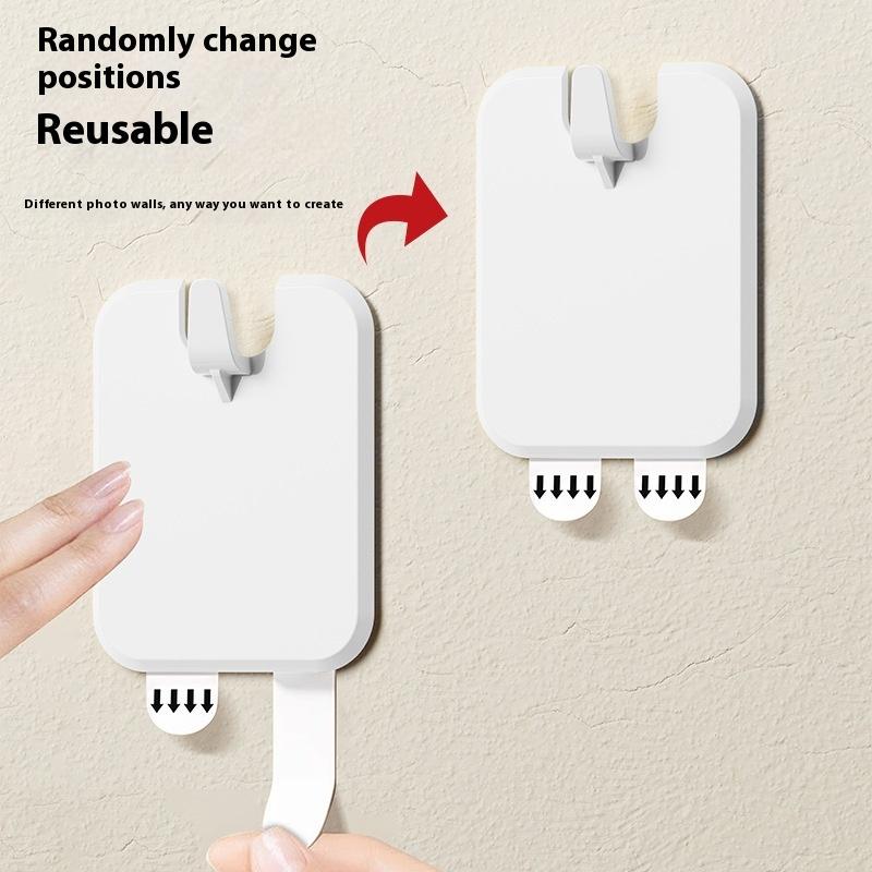 1/4Pcs Picture Frame Hook Punch-Free Self-Adhesive Wall Adhesive Hooks Strong Adhesive Seamless Wall Hanging Organizer