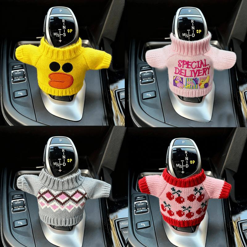 1pc Fit for Most Gear Shift Cover -Knit Cover Suitable for Manual Transmission Shifter,Steering Column,Car Interior (Compatible)