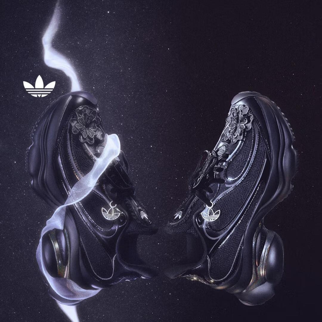Adidas  Парящая бабочка  OZVENUZ W Винтажные спортивные туфли для женщин - Дизайн Adidas с тремя листьями HQ2677 35.5 чёрный