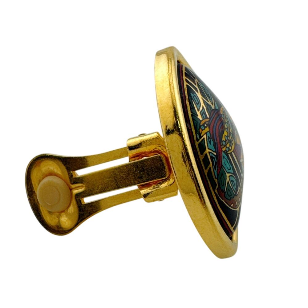 Hermes One Side Only Gold Plated Emile Earring Gold Gold Plated Used