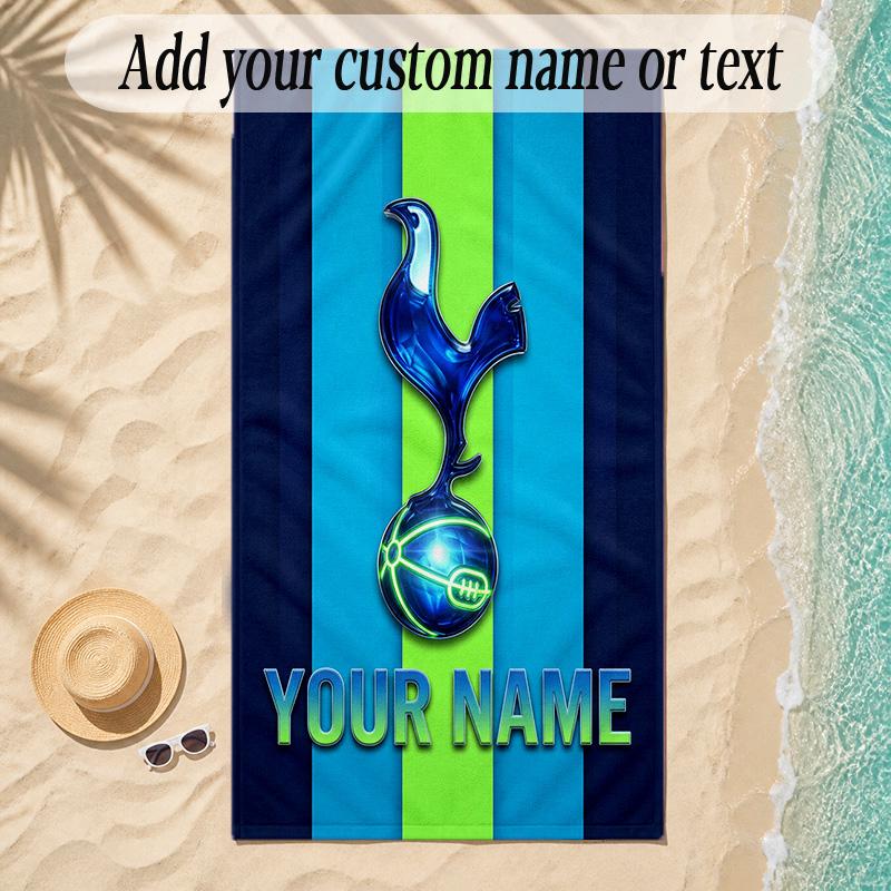 Beach TowelTottenham Hotspur FC Custom Name Text Personalized Soft Towel for Beach Pool Indoor Home Decor Gift