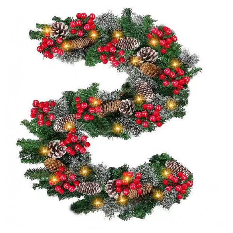 Hot-Selling 2.7m Christmas Tree Decoration Rattan for Staircases, Hotels, Malls, Bars, and Door Hanging — Encrypted Rattan Wreath