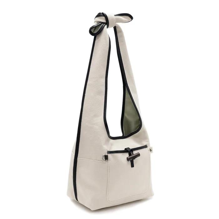 Le Peppe Canvas Shoulder Bag Black